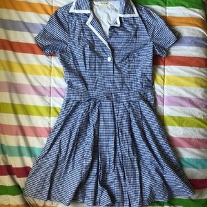 Blue Eshakti Houndstooth Dress